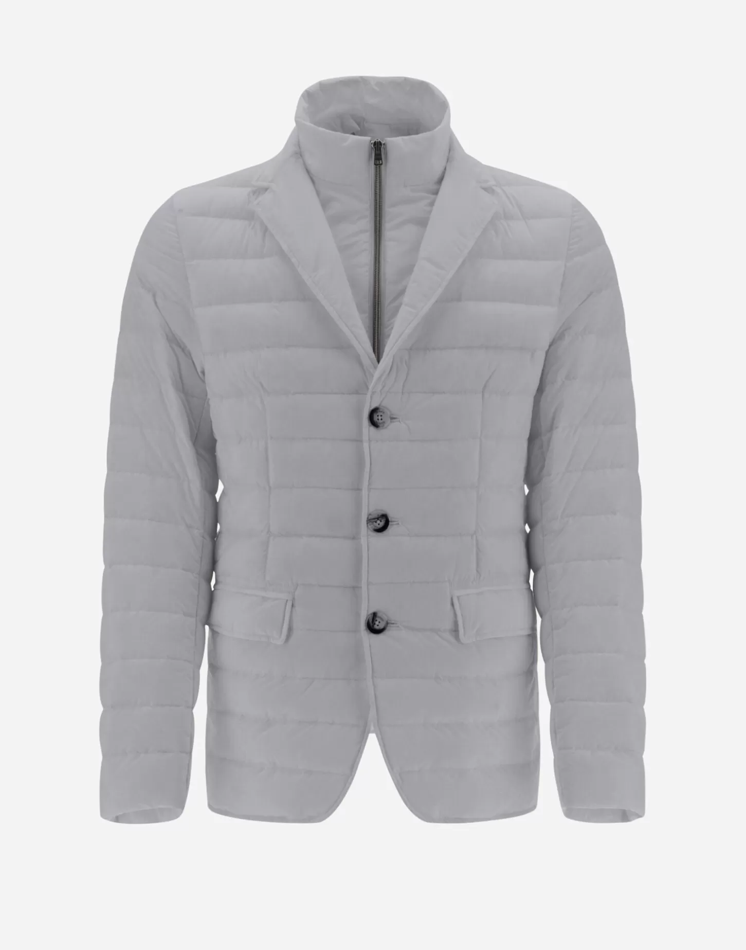 Kurze Daunenjacken-Herno Blazer Aus Nuage Mit Details Aus Monogram Hellgrau