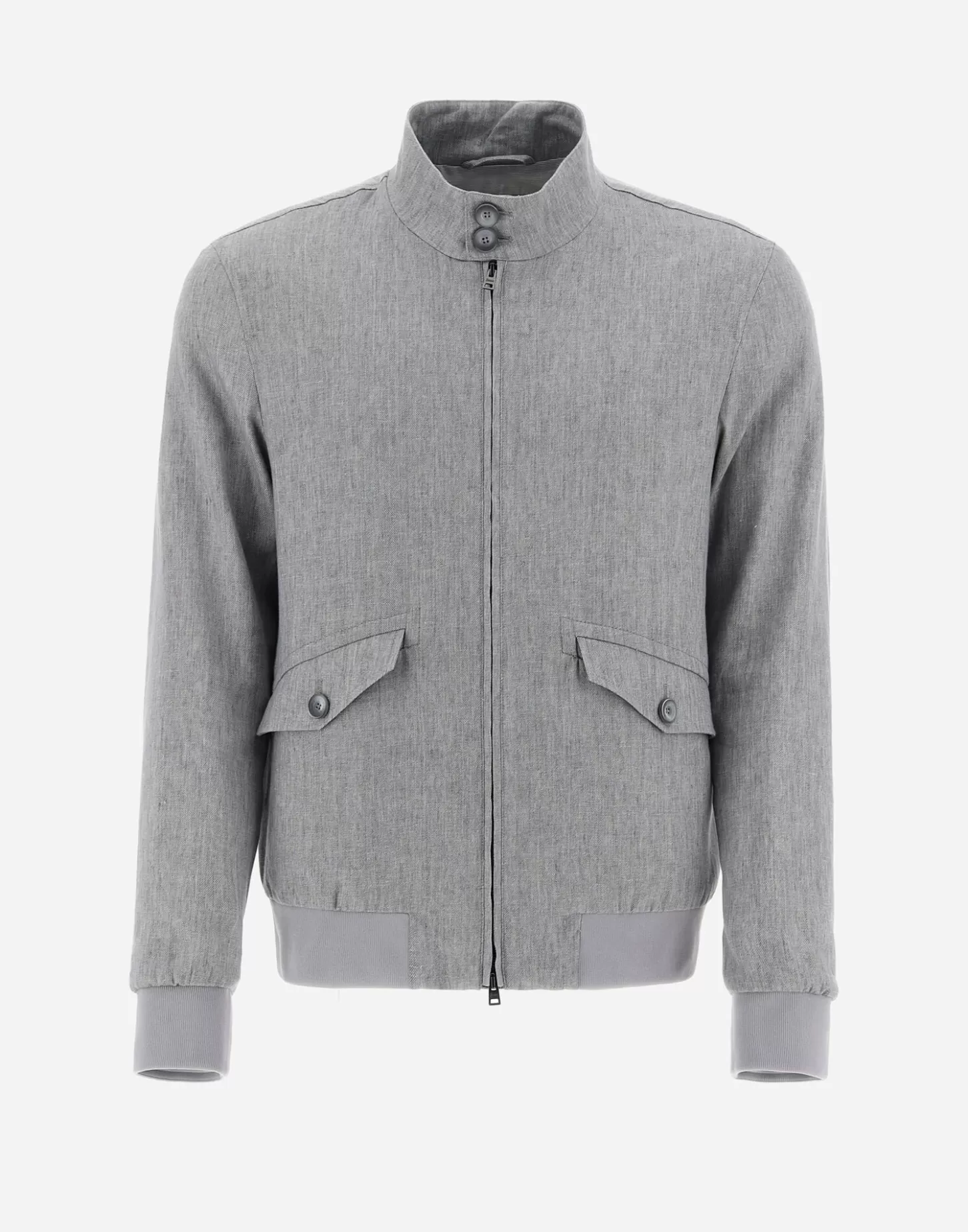 Bomber-Herno Bomberjacke Aus Classy Linen Hellgrau