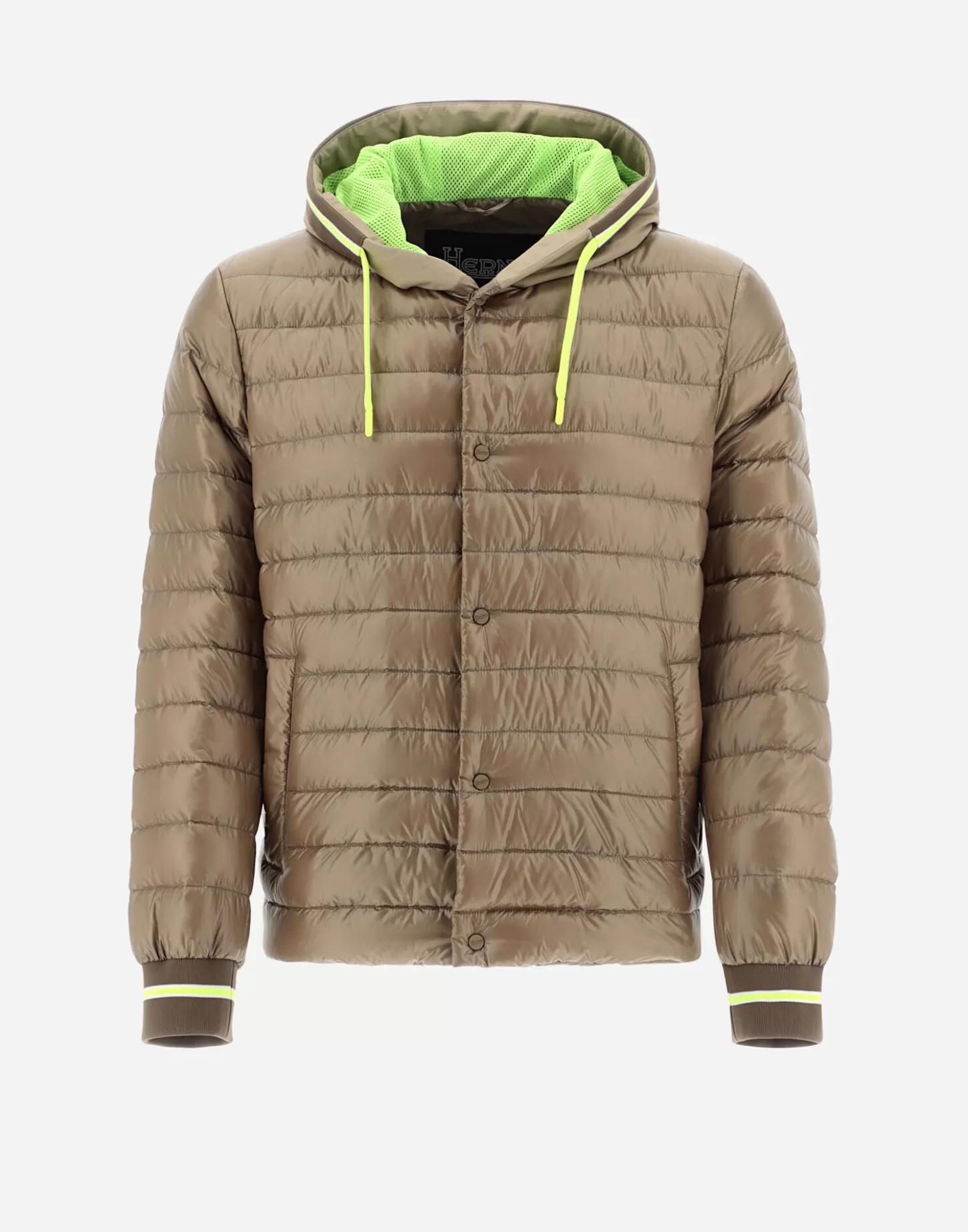 Kurze Daunenjacken-Herno Bomberjacke Aus Nylon Ultralight & Delon Camel