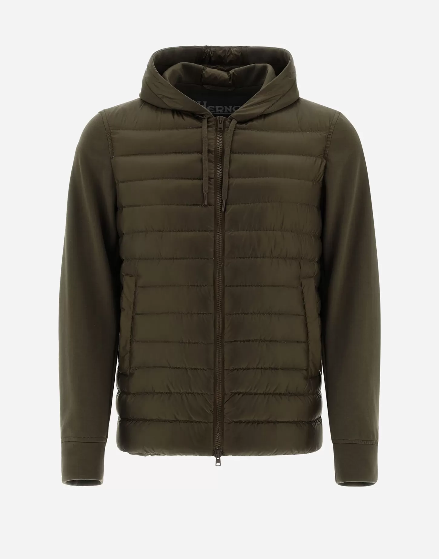 Kurze Daunenjacken-Herno Bomberjacke Aus Nylon Ultralight & Fleece Military