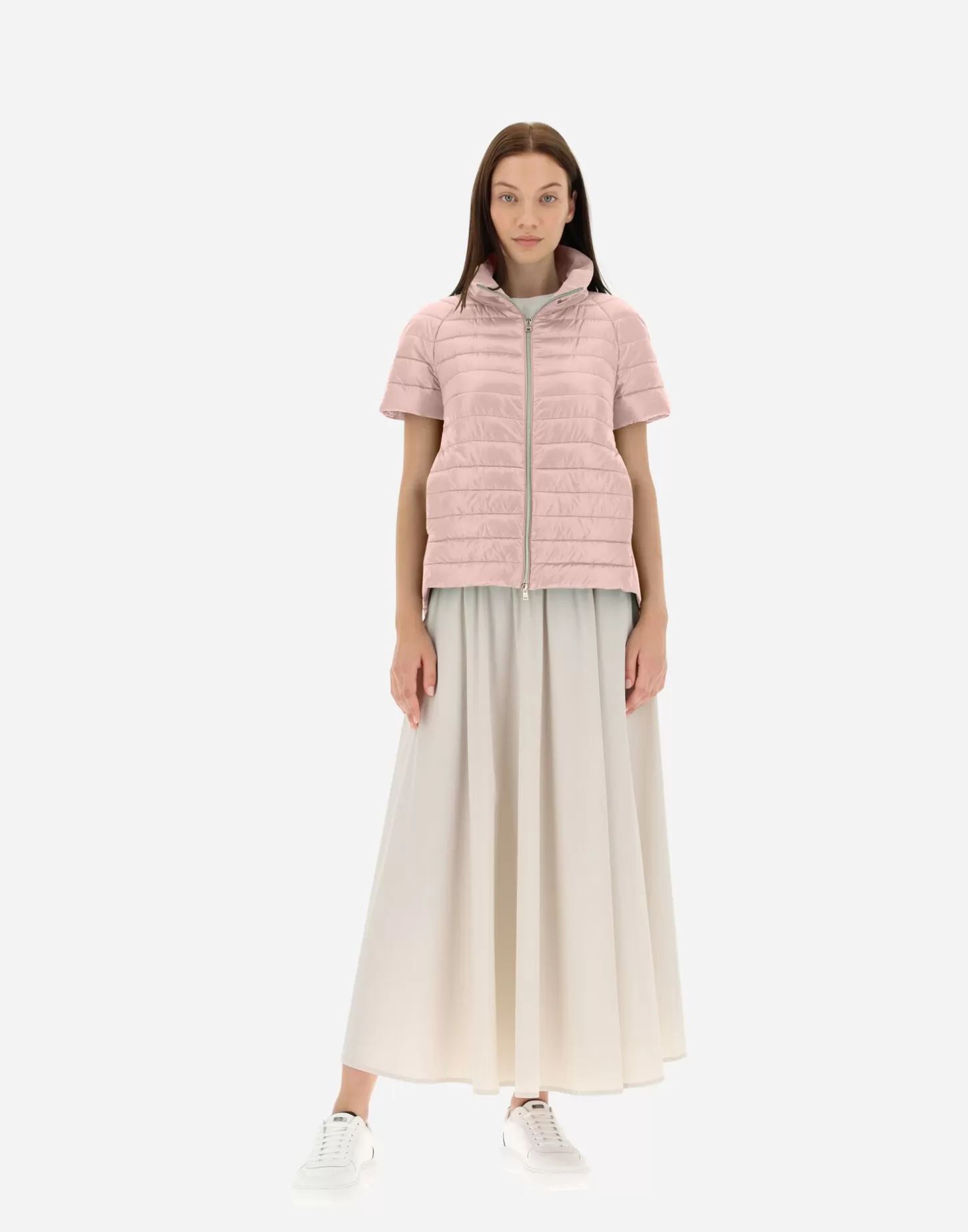 Kurze Daunenjacken-Herno Cape Aus Nylon Ultralight & New Techno Taft Rosa