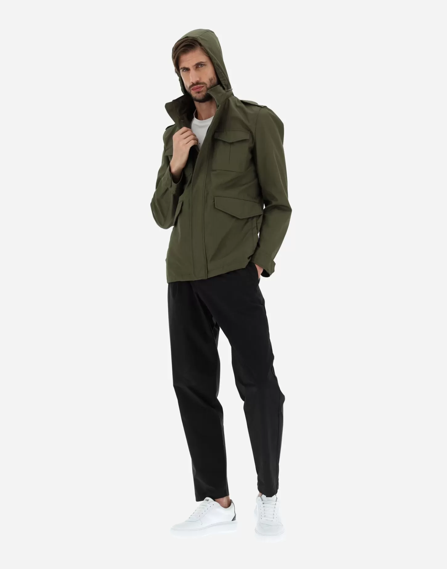 Feldjacke-Herno Feldjacke Aus Light Cotton Stretch Military