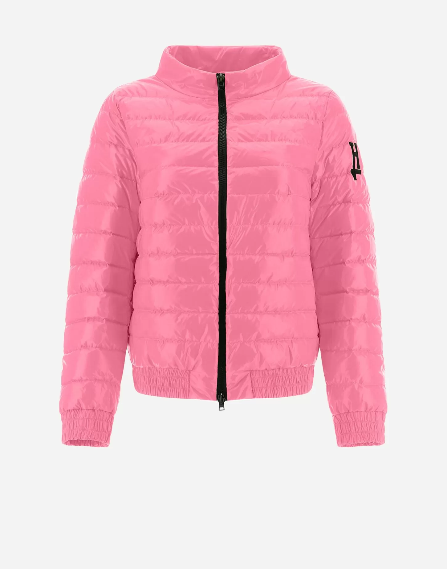 Kurze Daunenjacken-Herno Gesteppte Bomberjacke Aus Gloss Neonrosa