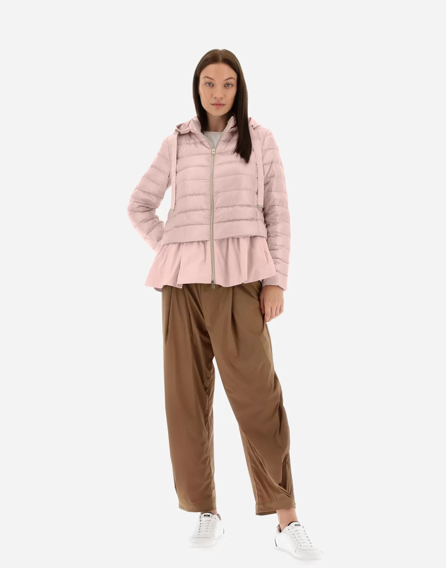 Kurze Daunenjacken-Herno Jacke Aus Nylon Ultralight & New Techno Taft Rosa