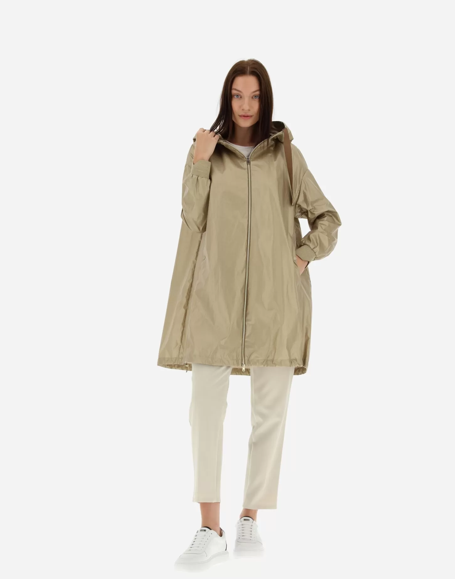 Parka & Jacken-Herno Parka Aus Leisure Cotton Sand