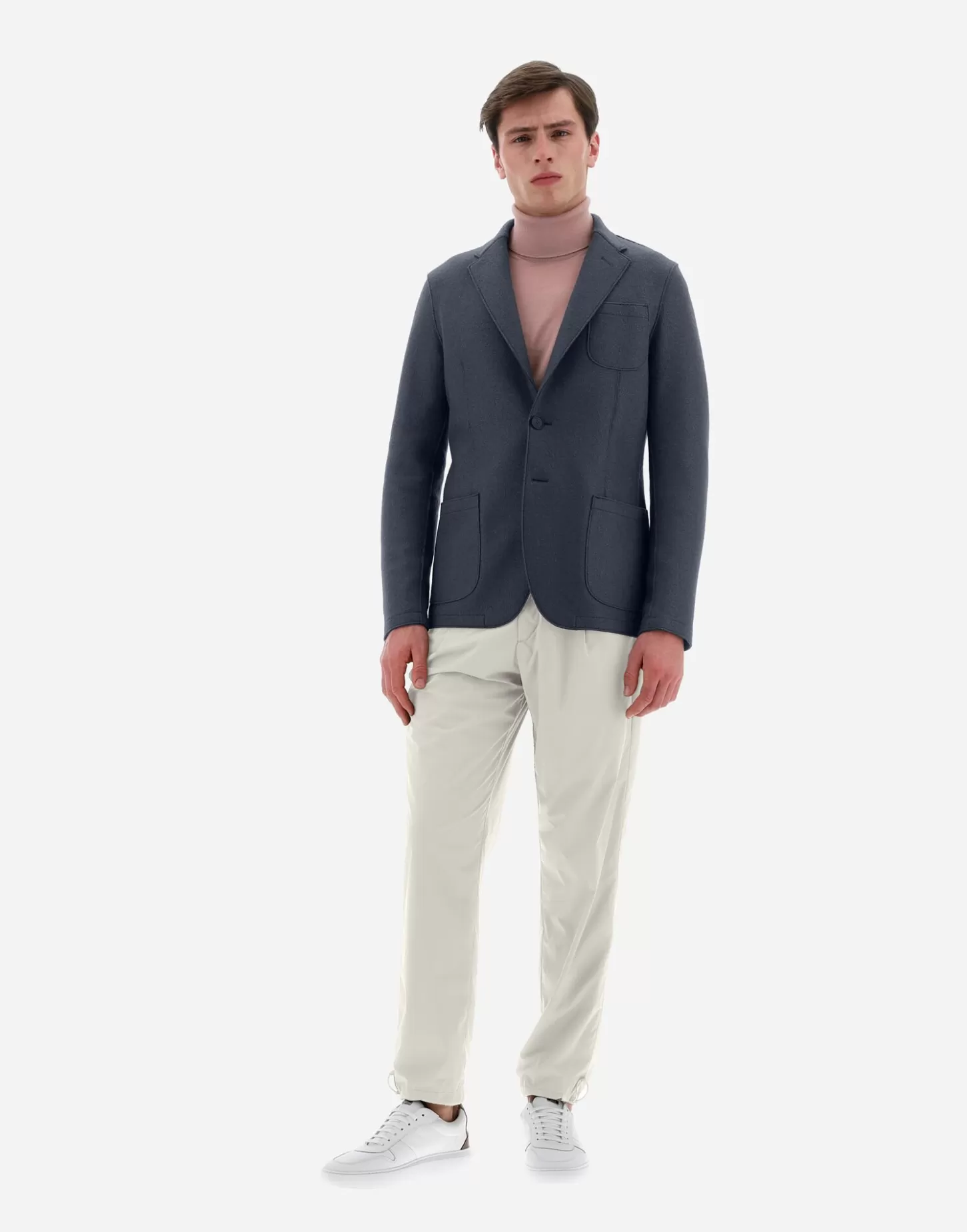 Blazers-Herno Resort Blazer Aus Light Boiled Wool Resort-Blau