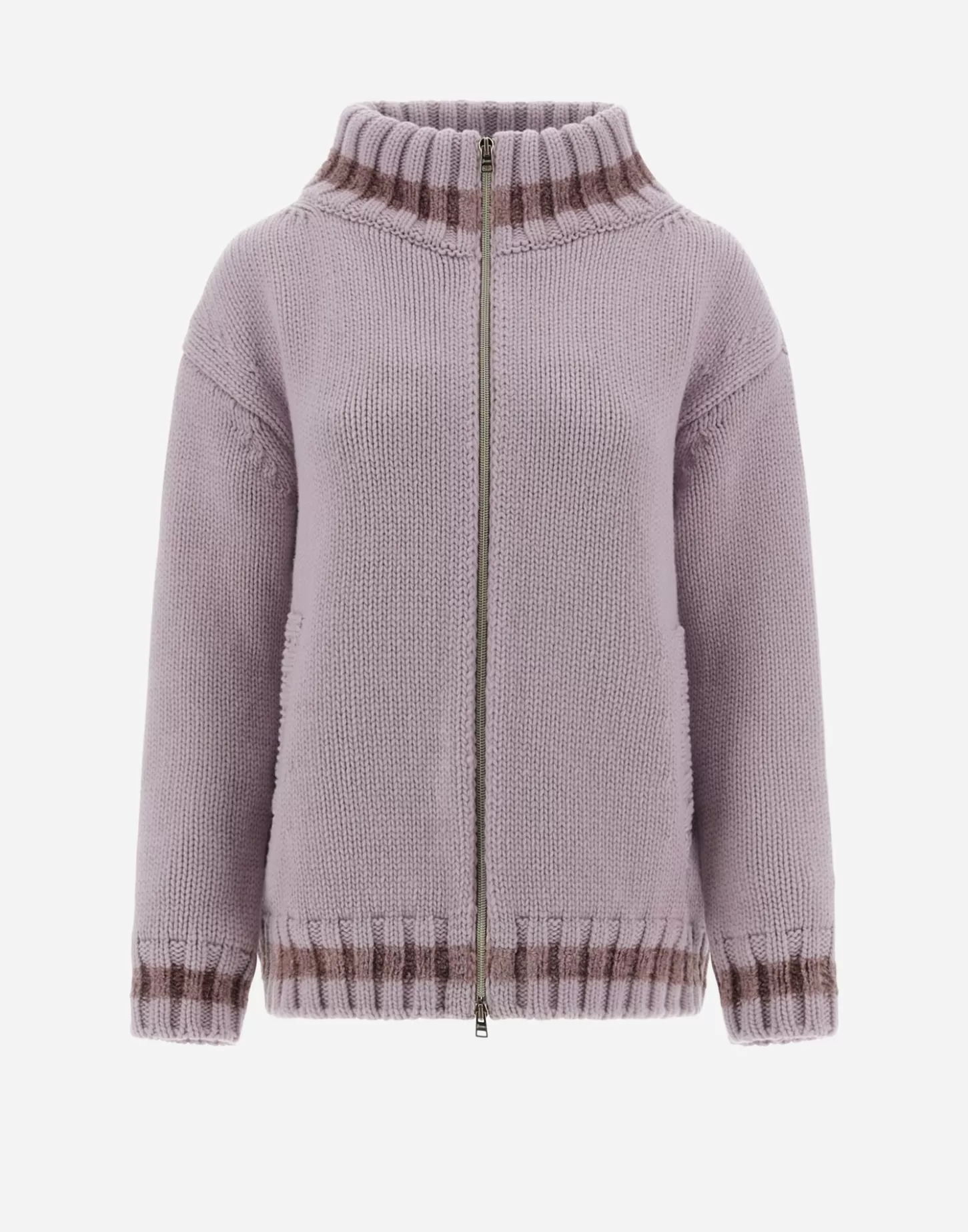 Bomber-Herno Resort Cardigan Aus Infinity & Chenille Knit Violett