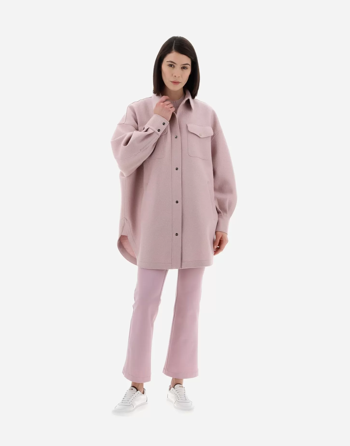 Hemden-Herno Resort Hemd Aus Light Boiled Wool Violett