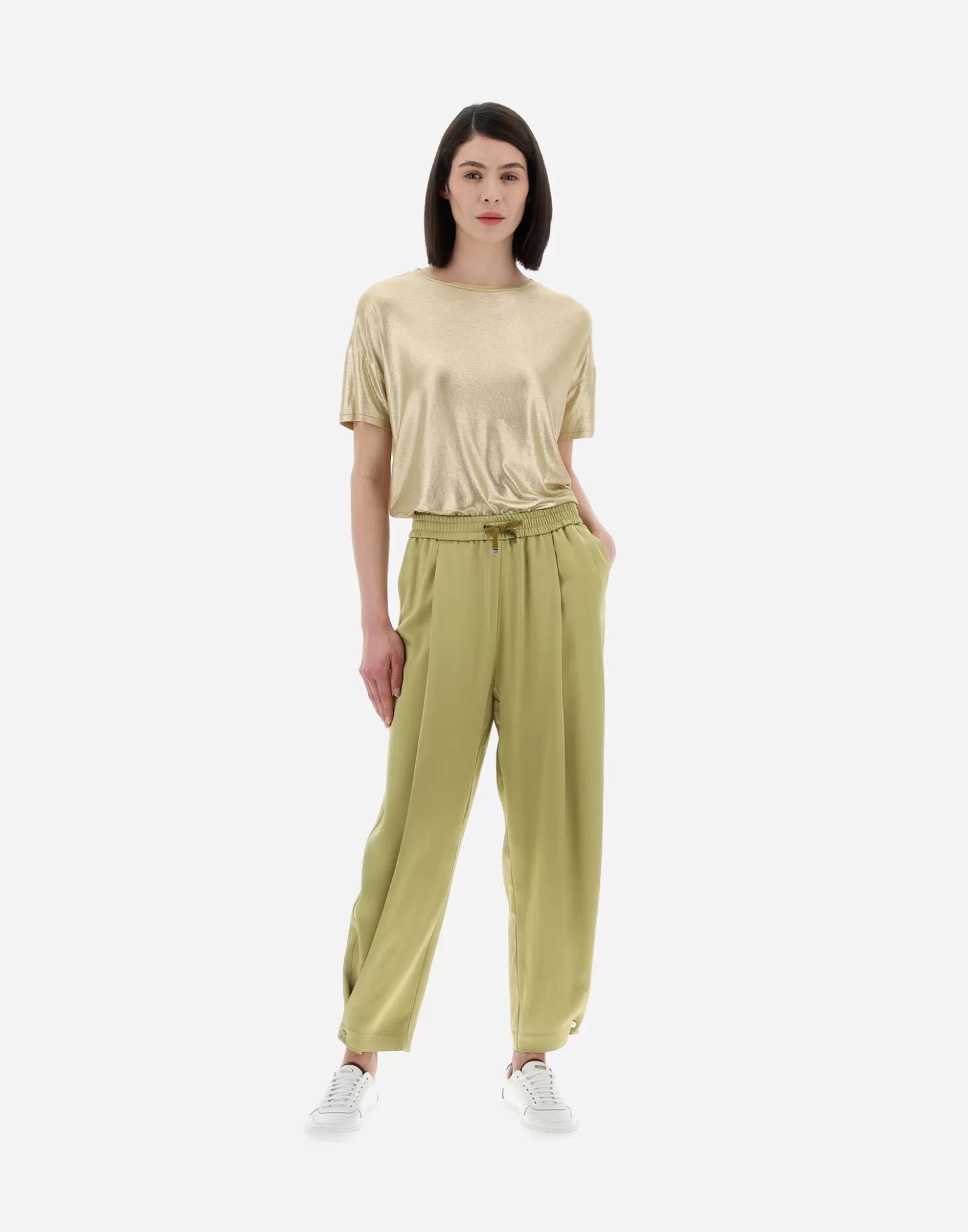 Hose-Herno Resort Hose Aus Satin Effect Kanariengelb