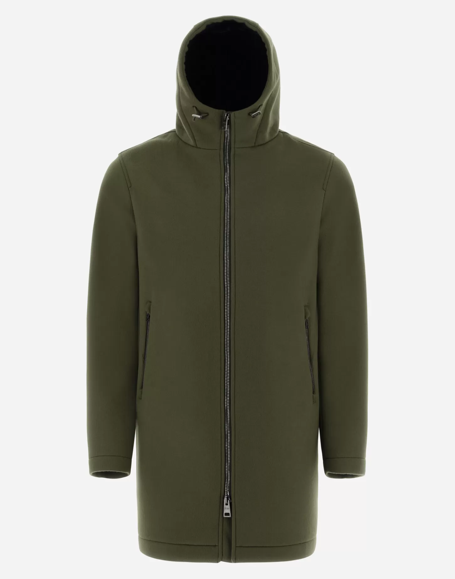 Parka & Jacken-Herno Resort Parka Aus Mesh Wool Military