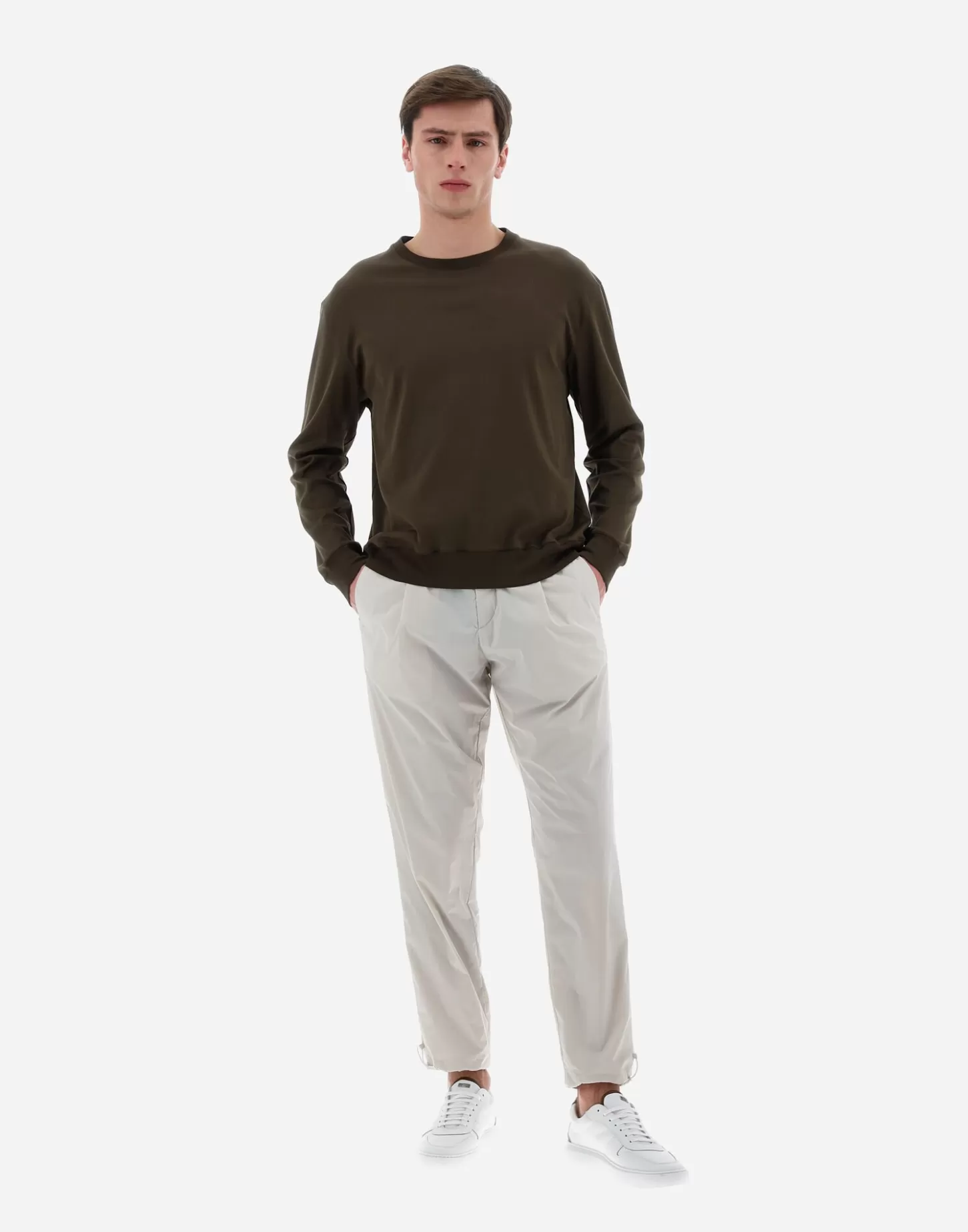 Sweatshirts & Strickjacken-Herno Resort Sweatshirt Aus Basic Cotton Military