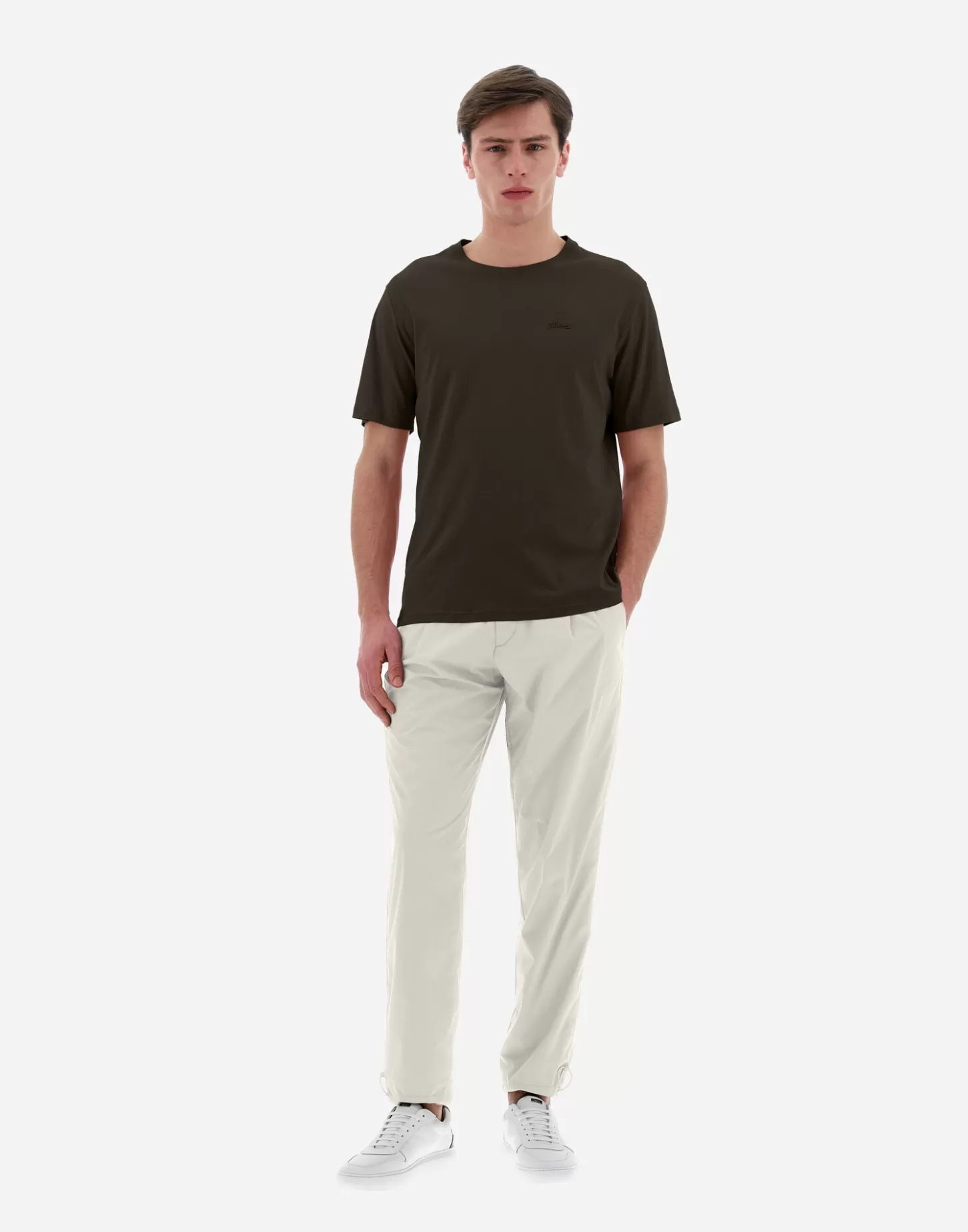 T-Shirt & Polo-Shirts-Herno Resort T-Shirt Aus Basic Cotton Military