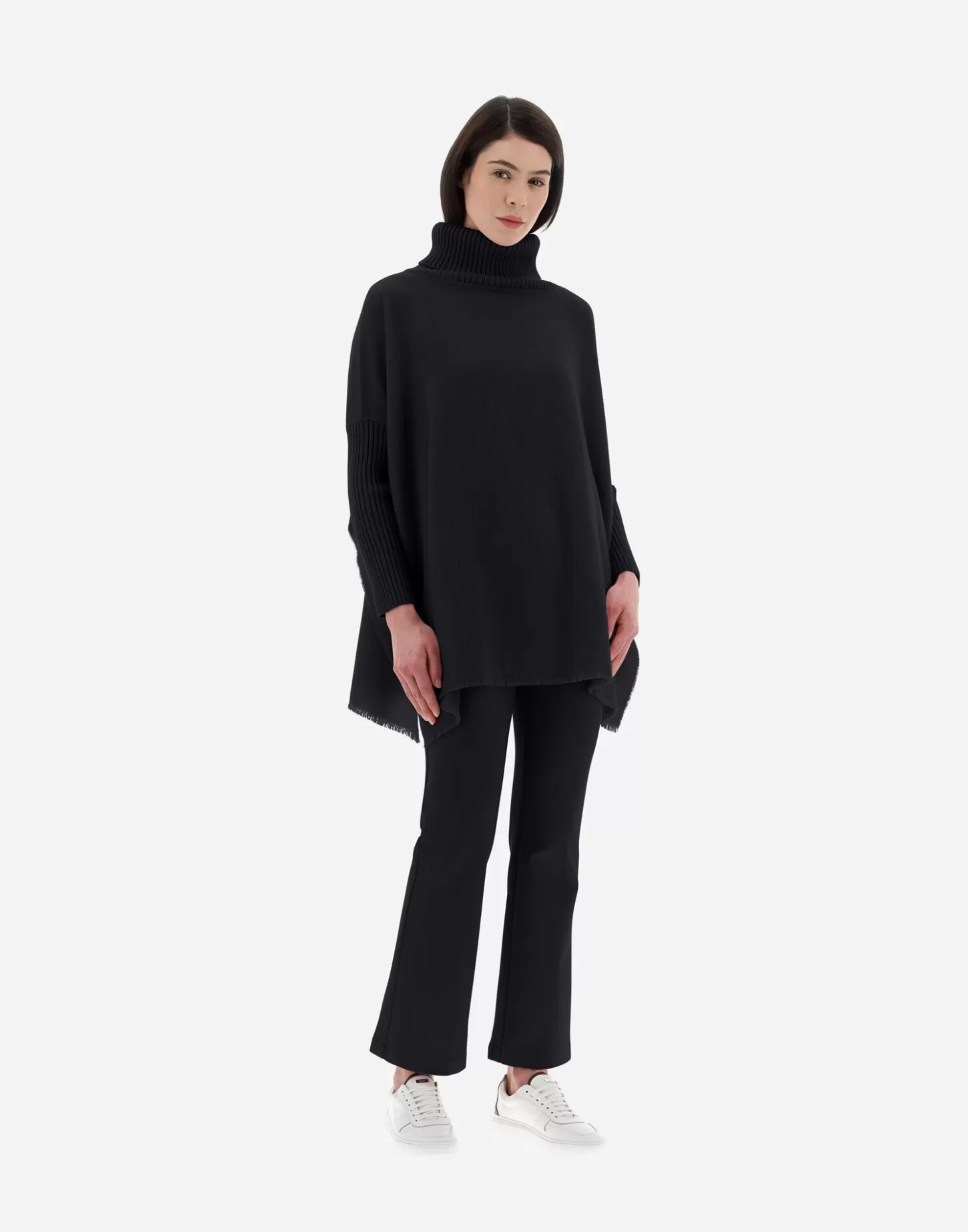 Jacken-Herno Soft Poncho Resort Schwarz