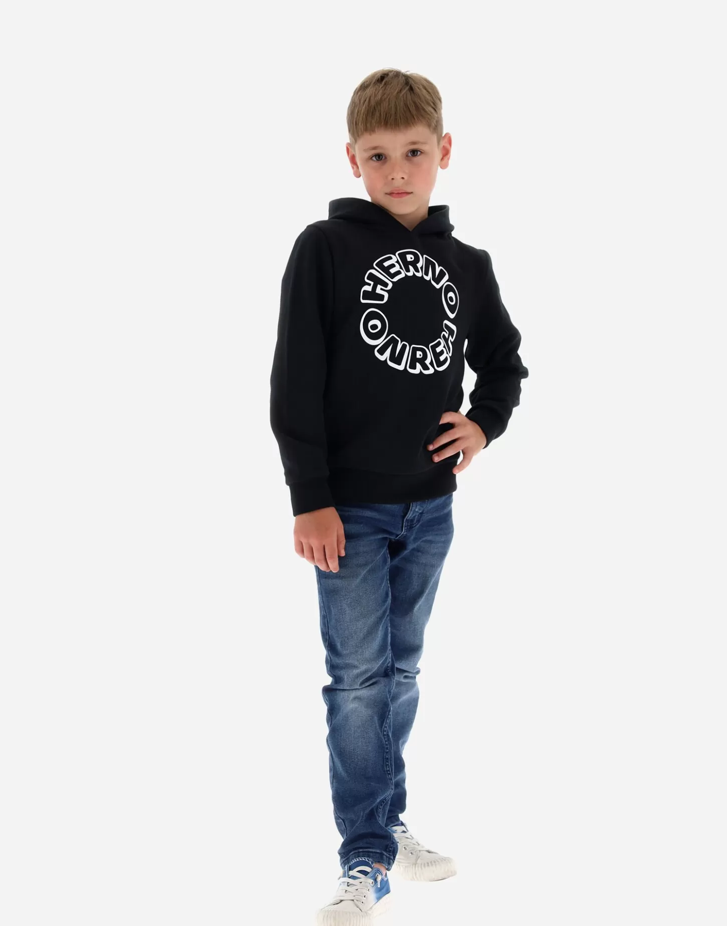 Kleidung-Herno Sweatshirt Aus Baumwolle Schwarz