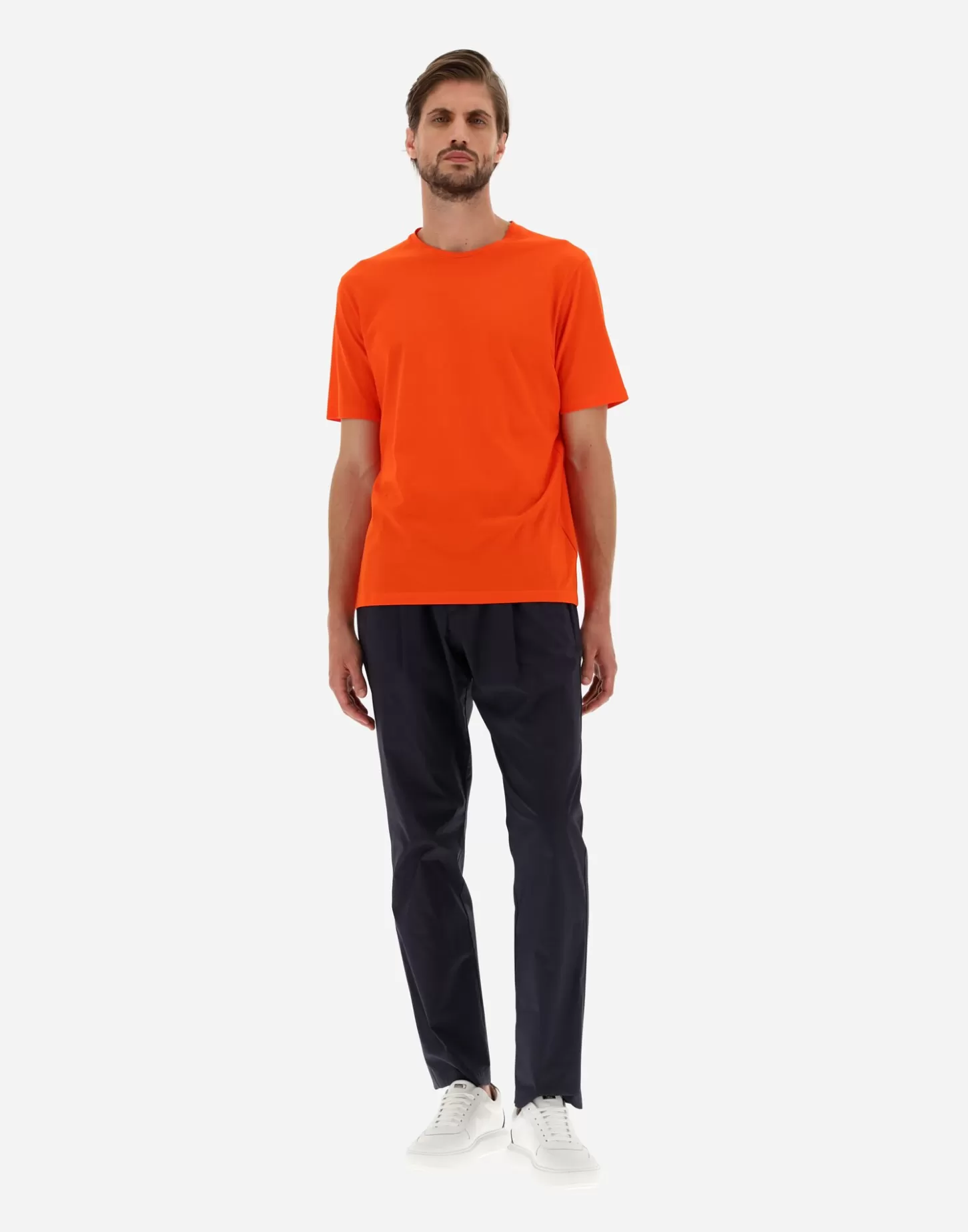 T-Shirt & Polo-Shirts-Herno T-Shirt Aus Crepe-Jersey Orange